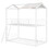 Twin over Twin Bunk Bed Metal Bed with Half Roof, Guardrail and Ladder White LT000221AAK