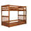 Twin-Over-Twin Bunk Bed with Ladders and Two Storage Drawers (Walnut) LT000265AAD-1