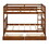 Twin-Over-Twin Bunk Bed with Ladders and Two Storage Drawers (Walnut) LT000265AAD-1