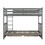 Twin-Over-Twin Bunk Bed with Ladders and Two Storage Drawers (Gray)(LT000265AAE) LT000265AAE-1