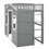 Twin Size House Loft Bed with Ladder-Gray+White Frame LT000335AAN