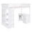 Twin Size Loft Bed with Ladder, Shelves, and Desk, White LT000347AAK