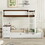 Twin-Over-Twin Bunk Bed with Twin size Trundle, Storage and Desk, White+Walnut LT000363AAD