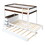Twin-Over-Twin Bunk Bed with Twin size Trundle, Storage and Desk, White+Walnut LT000363AAD