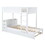 Twin-Over-Twin Bunk Bed with Twin size Trundle, Storage and Desk, White LT000363AAK