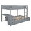 Full-Over-Full Bunk Bed with Twin size Trundle, Storage and Desk, Gray LT000364AAE