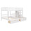 Full over Twin & Twin Bunk Bed, Wood Triple Bunk Bed with Drawers and Guardrails (White) LT000443AAK