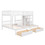 Full over Twin & Twin Bunk Bed, Wood Triple Bunk Bed with Drawers and Guardrails (White) LT000443AAK