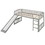 Twin size Loft Bed with Slide and Ladder, Gray LT000504AAE