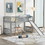 Twin size Loft Bed with Slide and Ladder, Gray LT000504AAE