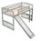 Twin size Loft Bed with Slide and Ladder, Gray LT000504AAE