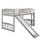 Twin size Loft Bed with Slide and Ladder, Gray LT000504AAE