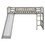 Twin size Loft Bed with Slide and Ladder, Gray LT000504AAE