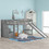 Stairway Twin Size Loft Bed with Two Drawers and Slide, Gray LT000515AAE