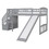 Stairway Twin Size Loft Bed with Two Drawers and Slide, Gray LT000515AAE