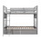 Twin over Twin Wood Bunk Bed with Two Drawers - Gray LT000522AAE