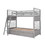 Twin over Twin Wood Bunk Bed with Two Drawers - Gray LT000522AAE