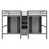 Double Twin Loft Beds with Wardrobes and Staircase, Gray LT000540AAE