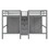 Double Twin Loft Beds with Wardrobes and Staircase, Gray LT000540AAE