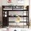 Twin size Loft Bed with Drawers and Desk, Wooden Loft Bed with Shelves - Espresso LT001530AAP-1