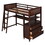 Twin size Loft Bed with Drawers and Desk, Wooden Loft Bed with Shelves - Espresso LT001530AAP-1