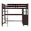 Twin size Loft Bed with Drawers and Desk, Wooden Loft Bed with Shelves - Espresso LT001530AAP-1