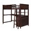 Twin size Loft Bed with Drawers and Desk, Wooden Loft Bed with Shelves - Espresso LT001530AAP-1