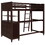 Twin size Loft Bed with Drawers and Desk, Wooden Loft Bed with Shelves - Espresso LT001530AAP-1