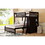 Wooden Twin over Full Bunk Bed with Six Drawers and Flexible Shelves,Bottom Bed with Wheels,Espresso LT001531AAP-1