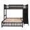 Wooden Twin over Full Bunk Bed with Six Drawers and Flexible Shelves,Bottom Bed with Wheels,Espresso LT001531AAP-1