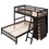 Wooden Twin over Full Bunk Bed with Six Drawers and Flexible Shelves,Bottom Bed with Wheels,Espresso LT001531AAP-1