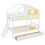 Twin over Twin Bunk Bed with 2 Drawers, 1 Storage Box, 1 Shelf, Window and Roof-White LT001608AAK-1