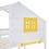 Twin over Twin Bunk Bed with 2 Drawers, 1 Storage Box, 1 Shelf, Window and Roof-White LT001608AAK-1
