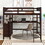 Full size Loft Bed with Drawers and Desk, Wooden Loft Bed with Shelves - Espresso LT011529AAP