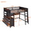 Full size Loft Bed with Drawers and Desk, Wooden Loft Bed with Shelves - Espresso LT011529AAP