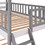 Twin over Twin Bunk Bed Wood Bed with Roof, Window, Ladder (Gray) LT100008AAE