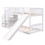 Stairway Twin over Twin Bunk Bed with Two Drawers and Slide, White LT100155AAK