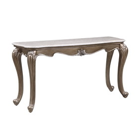 Acme Elozzol Sofa Table in Marble & Antique Bronze Finish LV00304