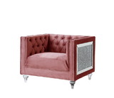 Acme Heiberoii Chair in Pink Velvet LV00329