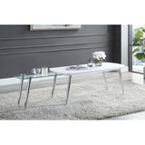 ACME Patina Coffee Table in White & Chrome Finish LV00363