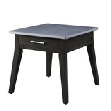 Acme Zemocryss End Table, Sintered Stone Top Marble Top & Dark Brown Finish LV00609