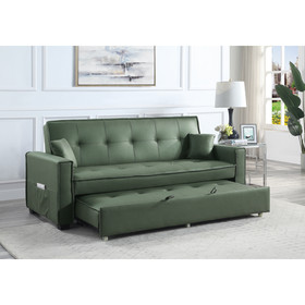 ACME Octavio Adjustable Sofa w/2 Pillows, Green Fabric LV00824