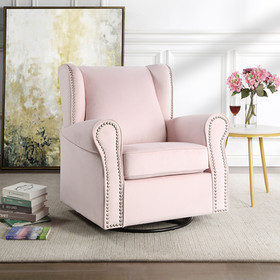 ACME Tamaki Swivel Chair w/Glider, Pink Fabric LV00923