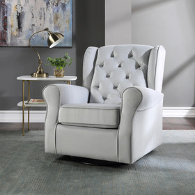 ACME Zeger Swivel Chair w/Glider, Gray Fabric LV00924