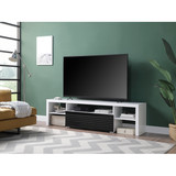 Acme Buck II TV Stand in White & Black High Gloss Finish LV00998