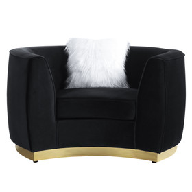 Acme Achelle Chair with Pillow in Black Velvet LV01047
