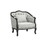 ACME Samael Chair w/Pillow, Gray Linen & Dark Brown Finish LV01129
