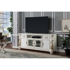 ACME Vendome TV Stand, Antique Pearl Finish LV01521