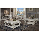 ACME Vendome Sofa Table, Antique Pearl Finish LV01528