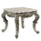ACME Miliani End Table, Natural Marble & Antique Bronze Finish LV01784